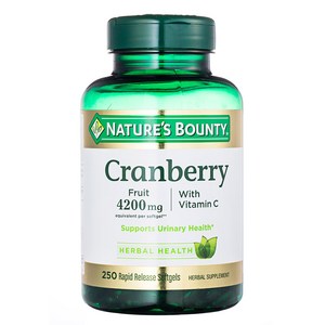 Nature's Bounty 크랜베리 프루트 4200mg 플러스 비타민 C 소프트젤, 250개