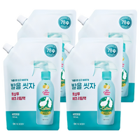 온더바디 코튼풋 발을 씻자 풋샴푸 레몬민트향 에코 리필팩 1개입 4개 500ml