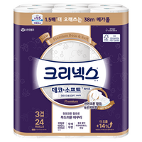 크리넥스 데코 앤 소프트 화이트 천연펄프 3겹 고급롤화장지 38m 24개입 1개