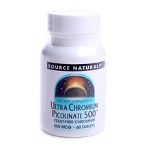 소스내츄럴스 울트라 크롬 피콜리네이트 500mcg 타블렛, 60개입, 1개, 60정