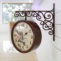 행복디자인 로맨틱 로즈 양면시계, 브라운