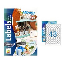[올바른] 고광택라벨 (레이저용) -(원형48칸), 50매, AL448AT