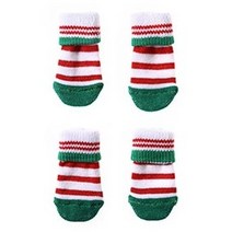 퍼피아 산타 강아지 미끄럼방지 양말, 그린, 1세트