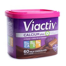 바이엑티브 칼슘 플러스 D 밀크 초콜릿 소프트 츄, 60개입, 1개