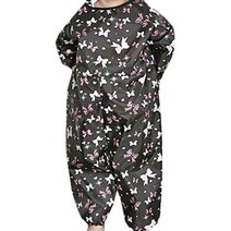 플리에 전신미술가운 지퍼형 핑크리본 L, 블랙, 1개