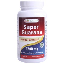 베스트네츄럴스 슈퍼 과라나 1200mg 타블렛 글루텐 프리 무설탕, 180개입, 1개