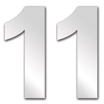 문자 1 아크릴 미러 모던 6cm, 은색, 2개