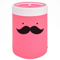 해피앤클린 푸시통 콧수염 압축 쓰레기통 10L, 핑크, 1개