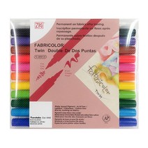 ZIG FABRICOLOR 트윈펜 세트, 12색, 1세트