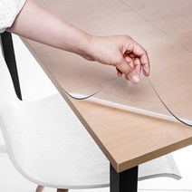 쾌청 식탁용 사각테이블매트 라운드, 투명, 80 x 180 cm, 두께3mm