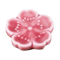 못난이상점 벚꽃 일본 도자기 젓가락 수저 받침대, 핑크, 1p