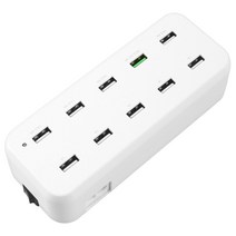컴스 10포트 USB전원 유선멀티충전기 White, LS415, 1개