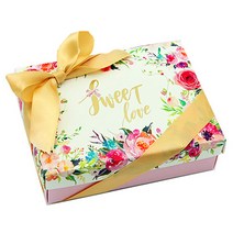 도나앤데코 리본 포함 접이식 뚜껑형 상자 스위트러브, 핑크, 3개입