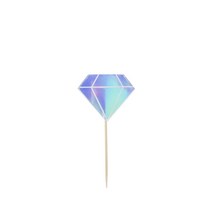 Cakewalk 이리데센트 젬스톤 트리트 픽 10cm, 혼합 색상, 12개입