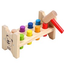 토도리브로 원목 곰돌이 망치놀이, 혼합 색상