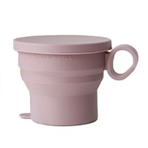 체리하우스 파스텔 실리콘 자바라컵, 다크핑크, 1개