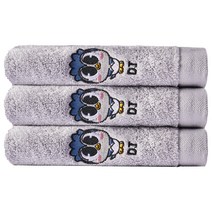 소프트터치 에그구그 캐릭터 수건 150g, 디제이(그레이), 3개