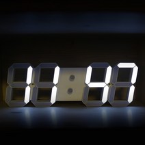 쥬코리아 3D LED 디지털 벽시계 세트, 화이트