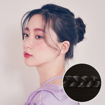 가발나라 인모 똥머리 곱창밴드가발 베이직 소, 내츄럴블랙, 1개