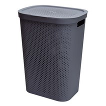 샤바스 샤론 펀칭 세탁물 보관함 60L, 차콜, 1개