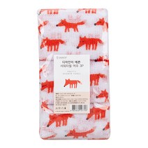 샤바스 디자인이 예쁜 샤워타월 여우 3p, 혼합 색상, 1개