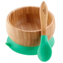 아반치 대나무 베이비 식기 세트, 녹색, 볼 + 스푼