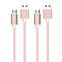 FORLG Mobile 메탈 5핀 데이터 케이블 2m, PINK, 2개입