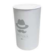씨에스리빙 뮤첸 종량제봉투 전용 모던 원형 원터치 휴지통 20L, 화이트, 1개