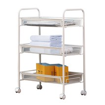 리벤스 이동식 메쉬 틈새 수납선반 3단, 화이트