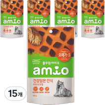 아미오 강아지 건강담은간식 피부 & 모질 80g, 연어(피부 & 모질), 15개