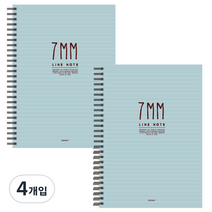 톡톡팬시 7mm라인 스프링노트, 민트, 4개입