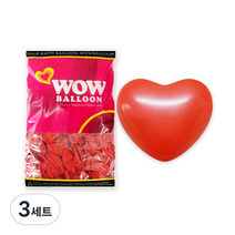 와우 하트 풍선, 기본레드, 3세트