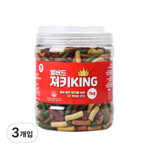 벨버드 강아지 가수분해 져키킹 M 1kg, 황태 + 연어 + 참치 + 오리 + 치즈 혼합맛, 3개입