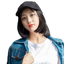 준 제니 단발 모자가발 + 가발망, 네추럴블랙, 1개