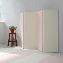 밀키디 유아폴더매트 4단 기본형 2p, 아이보리 + 핑크