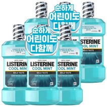 리스테린 쿨민트 마일드 구강청결제, 250ml, 6개