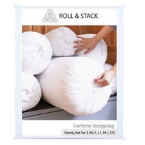 롤앤스택 이불정리함 정리파우치 패브릭수납함 2인 가족세트, 1개