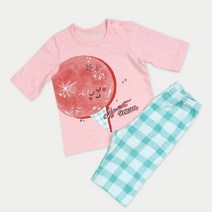아동용 달콘핑크 7부 내의 슬러브 실내복 상하세트