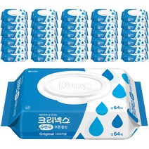 크리넥스 수앤수 코튼클린 물티슈 캡형, 64매, 36개