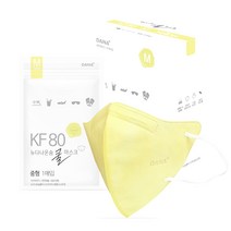 다나마스크 뉴 다나온숨 쿨마스크 새부리형 중형 KF80, 50매입, 1개, 노란색
