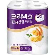 크리넥스 프리미엄 안심 3겹 천연펄프 키친타올, 140매, 4개