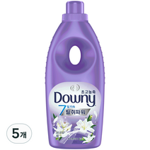 다우니 고농축 섬유유연제 7일 탈취파워 레몬그라스와 라일락향, 1L, 1L, 5개