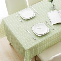 더자카 심플 패턴 방수 테이블보 5p, 그린, S