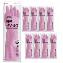 롯데이라이프 착한 고무장갑 중, 핑크, 중(M), 9개