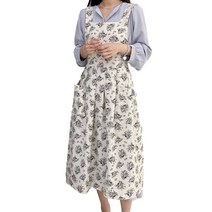 한스데이 단아한 부케 원피스 앞치마, 블랙부케, 1개