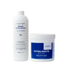 엠씨베스 울트라 화이트나인토니 탈색제 파우더 500g + 우신 6% 산화제 1000ml 랜덤 발송, 1세트