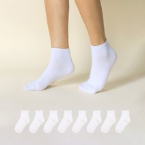 골드만싹스 여성용 스포츠 프리미엄 30수 고밀도 베이직 단목 양말 8켤레, 화이트