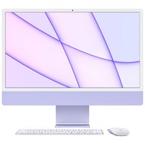 Apple 2021 아이맥 24, 퍼플, M1, Apple M1 8 core, SSD 256GB, 8GB, Retina 4.5K, Gigabit Ethernet, Z1300001L, CTO