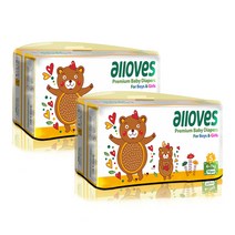 Alloves 2017년형 프리미엄 밴드형 기저귀 남여공용 소형(4~7kg), 100매