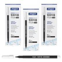 펜맥스 단면 컴퓨터용 사인펜 검정, 혼합색상, 36개